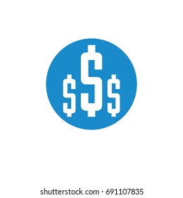 Icono de Finanzas. Ilustración vectorial aislada en fondo blanco. Símbolo de dinero.