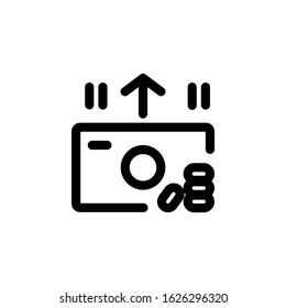 finance icon, withdraw icon design line style. Perfect for application, web, logo and presentation template