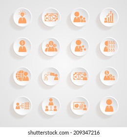  Finance icons button shadows  vector set