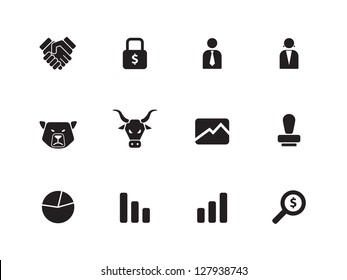 Finance icons on white background. Vector illustration.