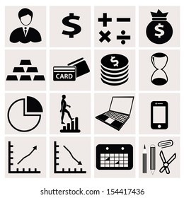 finance icons on white background