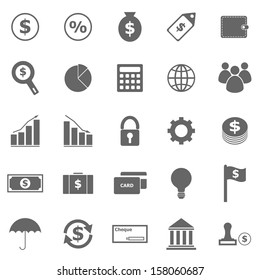 Finance icons on white background, stock vector
