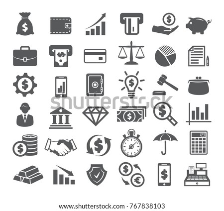 Finance Icons on white background