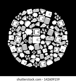 finance icons over black background vector illustration