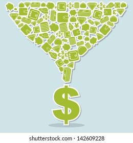 finance icons over blue background vector illustration