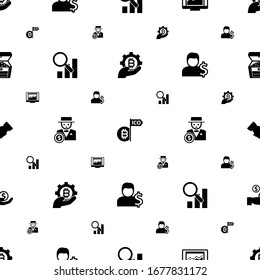 finance icons pattern seamless. Included editable filled fintech industry, Initial Coin Offering, statistics, Semantic Analysis, rich man icons. finance icons for web and mobile.