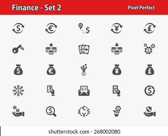 Finance Icons. Professional, pixel perfect icons optimized for both large and small resolutions. EPS 8 format.