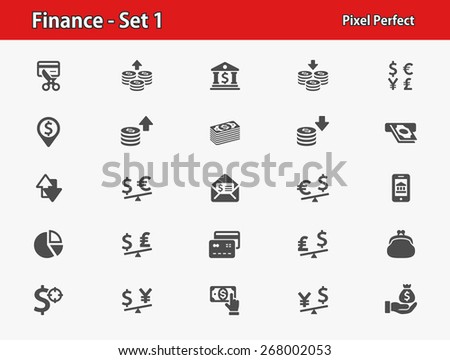 Finance Icons. Professional, pixel perfect icons optimized for both large and small resolutions. EPS 8 format.
