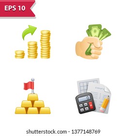 Finance Icons. Professional, pixel-aligned icons in realistic colors.
