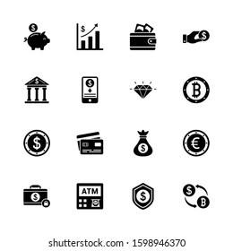 Finance icons - Set 1. Editable vector illustration symbol