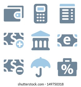 Finance icons set 2, blue solid series