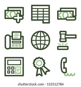 Finance icons set 2, green line contour series