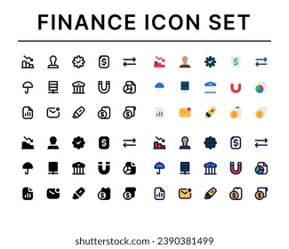Finance icons set, Set of business, 