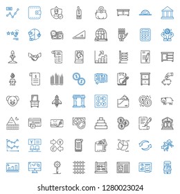 finance icons set. Collection of finance with payment method, analytics, news, abacus, creative process, draw, bar chart, startup, exchange. Editable and scalable finance icons.