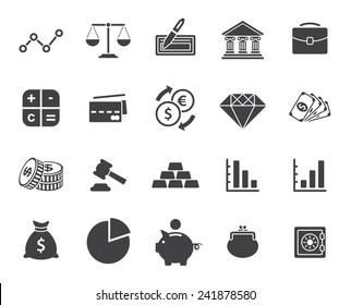 Finance icons set (modern flat design)