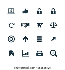 finance icons set on white background 