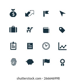 finance icons set on white background 