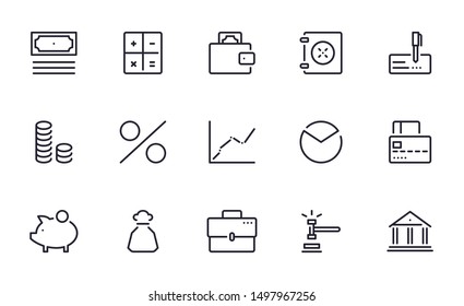 Finance Icons Set Outline Style Stock Vector (Royalty Free) 1497967256 ...