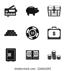 Finance icons set. Simple illustration of 9 finance vector icons for web