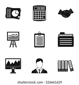 Finance icons set. Simple illustration of 9 finance vector icons for web
