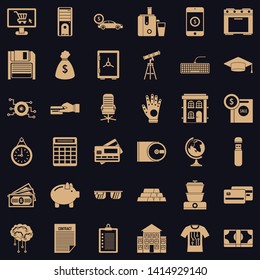 Finance icons set. Simple style of 36 finance vector icons for web for any design