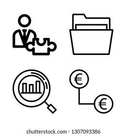 finance icons set with strategic plan, folder and money vector set