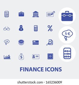finance icons set, vector