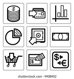 Finance icons set. Vector.