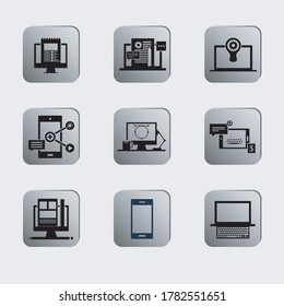 finance icons set vector EPS 10