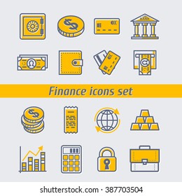 Finance icons set vector illustration