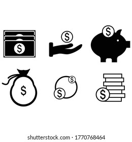 Iconos de finanzas conjunto de imagen vectorial