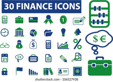 finance icons, signs, vector set