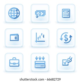 Finance icons,  square ice buttons