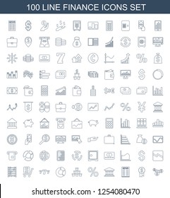 finance icons. Trendy 100 finance icons. Contain icons such as dollar, dollar award, news, bank, percent, gold, pie chart, number, abacus, line chart. finance icon for web and mobile.