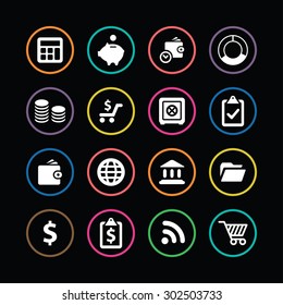 finance icons universal set for web and mobile