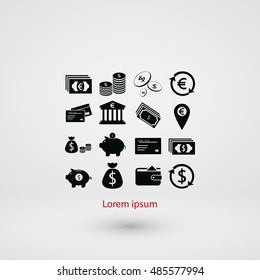 Finance Icons vector, flat design best vector icon