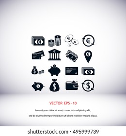 Finance Icons vector, flat design best vector icon