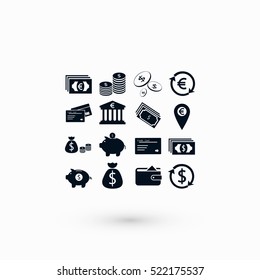 Finance Icons vector, flat design best vector icon