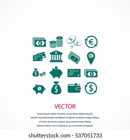 Finance Icons vector, flat design best vector icon