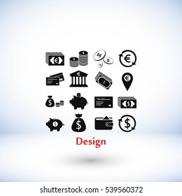 Finance Icons vector, flat design best vector icon