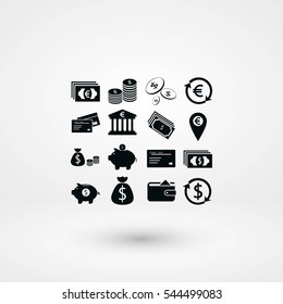 Finance Icons vector, flat design best vector icon