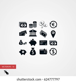 Finance Icons vector, flat design best vector icon
