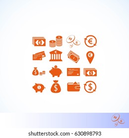 Finance Icons vector, flat design best vector icon