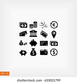 Finance Icons vector, flat design best vector icon