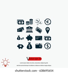 Finance Icons vector, flat design best vector icon