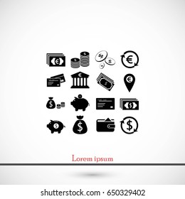 Finance Icons vector, flat design best vector icon