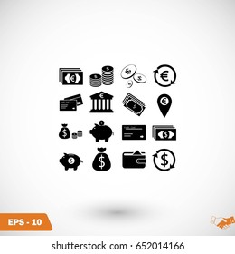 Finance Icons vector, flat design best vector icon