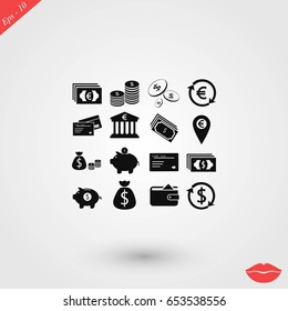 Finance Icons vector, flat design best vector icon