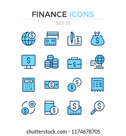 Finance icons. Vector line icons set. Premium quality. Simple thin line design. Modern outline symbols, pictograms.