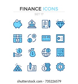 Finance icons. Vector line icons set. Premium quality. Simple thin line design. Modern outline symbols, pictograms.